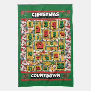 Yorkshire Terrier Countdown Christmas Advent Dog Kitchen Towel