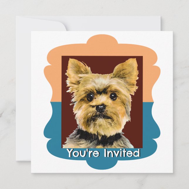 Yorkshire Terrier customized pattern Invitation (Front)