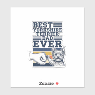 Yorkshire Terrier Dad Fist Bump Vintage Vector Des