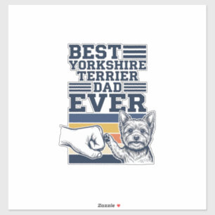 Yorkshire Terrier Dad Fist Bump Vintage Vector Des