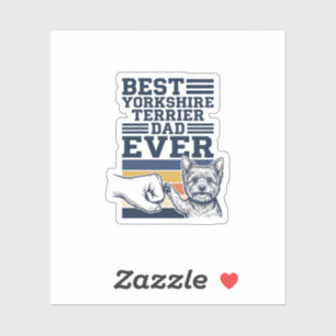 Yorkshire Terrier Dad Fist Bump Vintage Vector Des