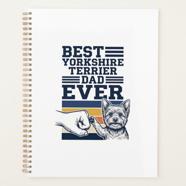 Yorkshire Terrier Dad Fist Bump Vintage Vector Des (Devant)