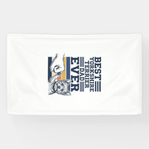 Yorkshire Terrier Dad Fist Bump Vintage Vector Des Banner