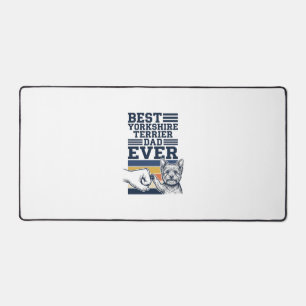 Yorkshire Terrier Dad Fist Bump Vintage Vector Des Desk Mat