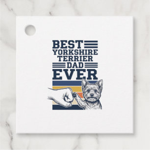 Yorkshire Terrier Dad Fist Bump Vintage Vector Des Favour Tags