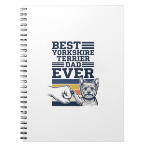 Yorkshire Terrier Dad Fist Bump Vintage Vector Des Notebook