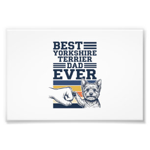 Yorkshire Terrier Dad Fist Bump Vintage Vector Des Photo Print