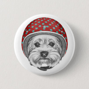 Yorkshire Terrier Daredevil 2 Inch Round Button