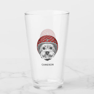 Yorkshire Terrier Daredevil Add Your Name Glass