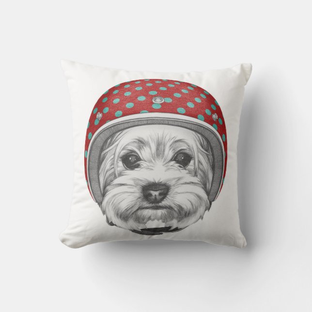Yorkshire Terrier Daredevil Throw Pillow (Front)