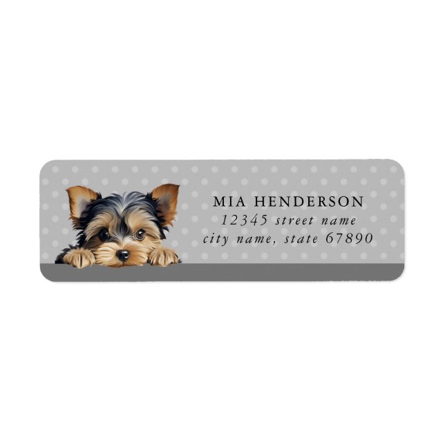 Yorkshire Terrier Dog Adresse de retour Label (Devant)