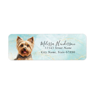Yorkshire Terrier Dog Adresse de retour Label