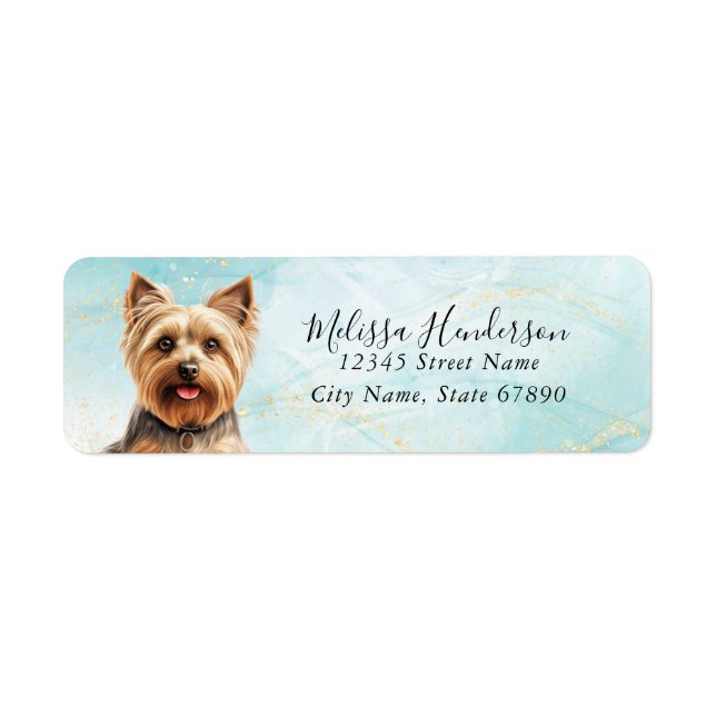 Yorkshire Terrier Dog Adresse de retour Label (Devant)