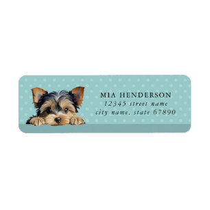 Yorkshire Terrier Dog Adresse de retour Label