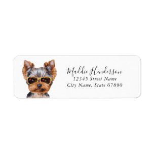 Yorkshire Terrier Dog Adresse de retour Label