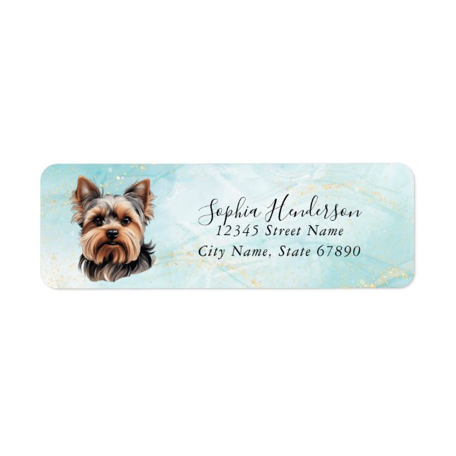 Yorkshire Terrier Dog Adresse de retour Label (Devant)
