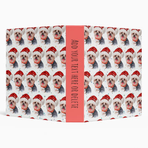 Yorkshire Terrier Dog Breed Christmas Stars Binder