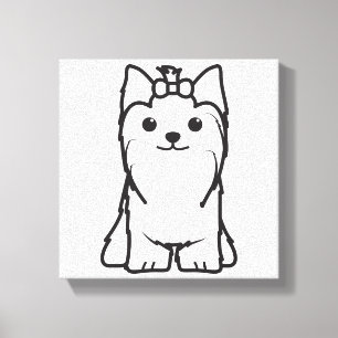 Yorkshire Terrier Dog Cartoon Canvas Print