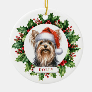 Yorkshire Terrier Dog Ceramic Circle Ornament
