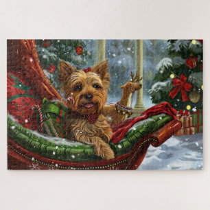 Yorkshire Terrier Dog Christmas Festive Jigsaw Puzzle