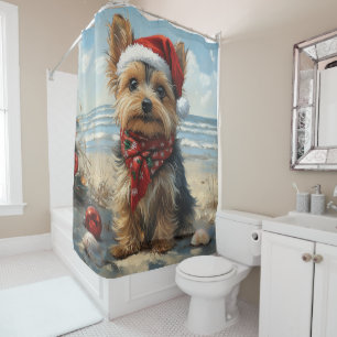 Yorkshire Terrier Dog Christmas Vintage Beach 