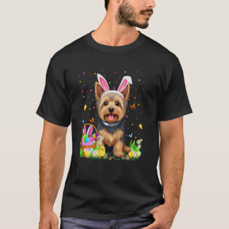 Yorkshire Terrier Dog Easter Egg Hunt Bunny Ear Ha T-Shirt