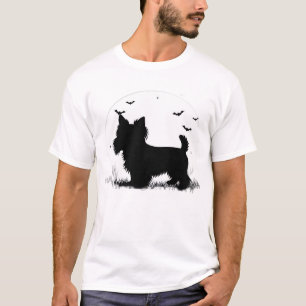 Yorkshire Terrier Dog � Halloween Moon Silhouette T-Shirt
