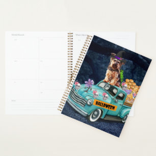 Yorkshire Terrier Dog Halloween Truck Scary Night  Planner