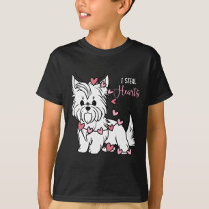 Yorkshire Terrier Dog I Steal Hearts Cute Valentin T-Shirt
