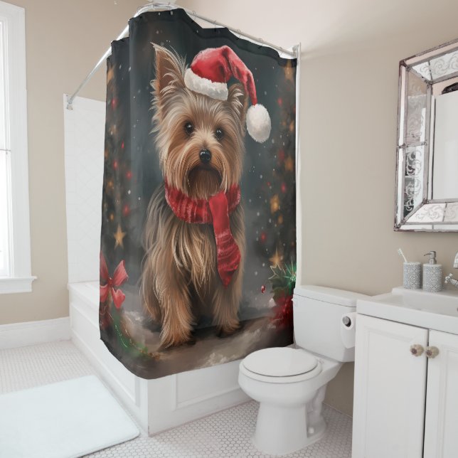Yorkshire Terrier Dog in Snow Christmas (In Situ)