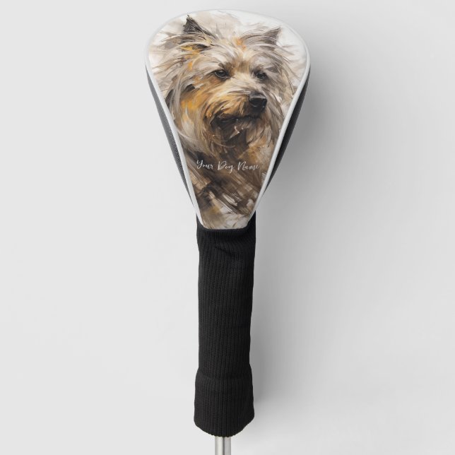 Yorkshire Terrier Dog in the wind 005 - Yacobsen D Golf Head Cover (Front)