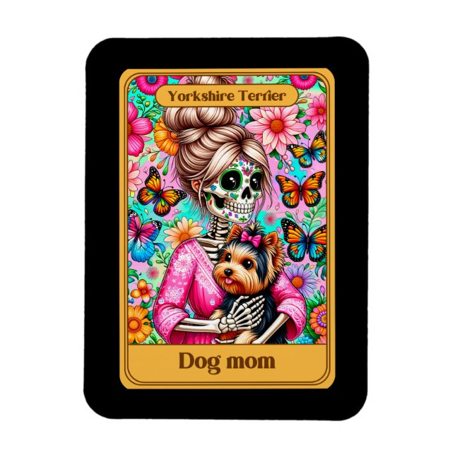 Yorkshire Terrier Dog Mom Tarot Card Magnet (Vertical)