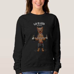 Yorkshire Terrier Dog Muscle Training Weightliftin Sweatshirt
