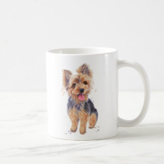 Yorkshire terrier dog on a mug. coffee mug
