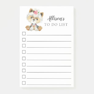 Yorkshire Terrier Dog Personalized To Do List Post-it Notes