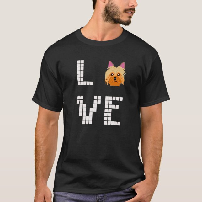 Yorkshire Terrier  Dog  Pixel Art T-Shirt (Front)