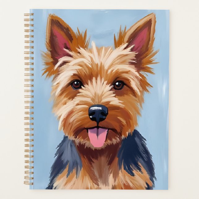 Yorkshire Terrier Dog Portrait Painting (Devant)
