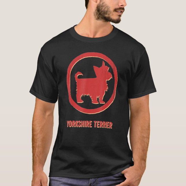 Yorkshire Terrier Dog Retro Vintage T-Shirt (Front)