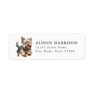 Yorkshire Terrier Dog Return Address Label