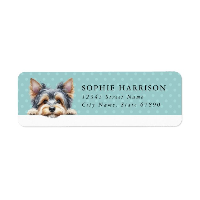 Yorkshire Terrier Dog Return Address Label (Front)