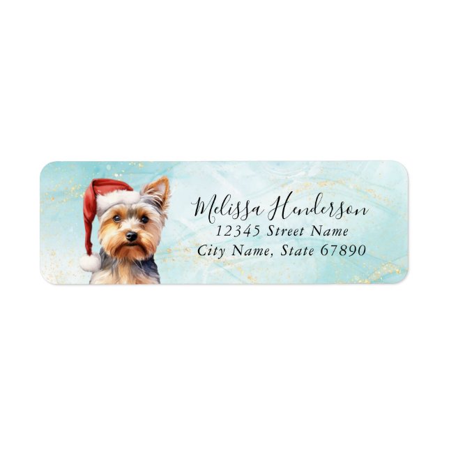 Yorkshire Terrier Dog Return Address Label (Front)