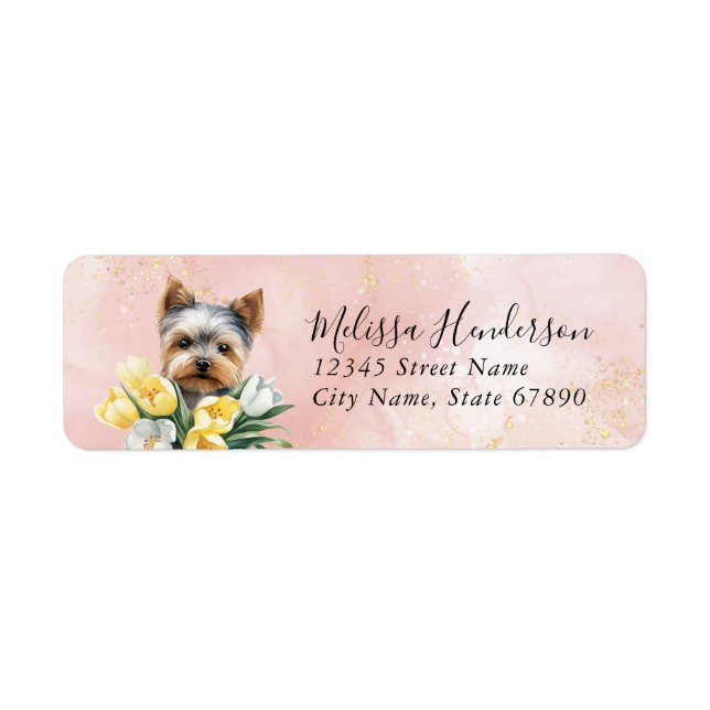 Yorkshire Terrier Dog Return Address Label (Front)