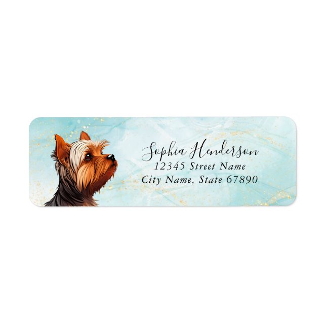 Yorkshire Terrier Dog Return Address Label (Front)