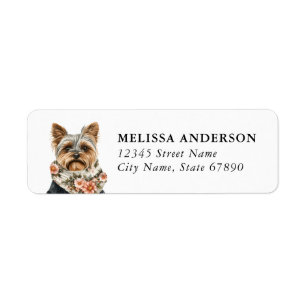 Yorkshire Terrier Dog Return Address Label