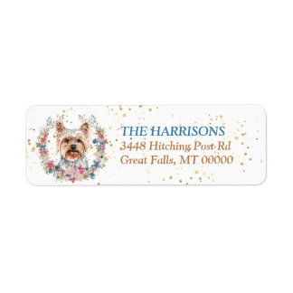 Yorkshire Terrier Dog Spring Flowers Wreath