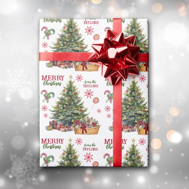 Yorkshire Terrier Dog Under the Tree Wrapping Paper (Creator Uploaded)