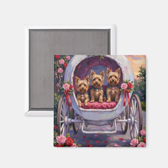 Yorkshire Terrier Dog Valentine's Day Magnet (Front/Back)
