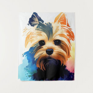 Yorkshire Terrier Dog Wild Nature Animal Colors Ar Tapestry