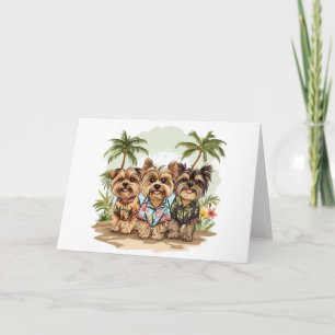 Yorkshire Terrier Dogs Hawaiian Shirts Card