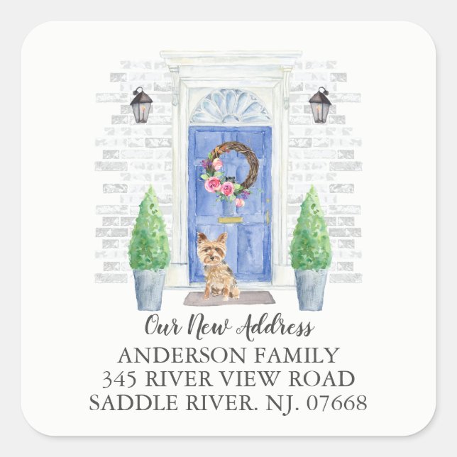 Yorkshire Terrier Door New Address Label (Front)